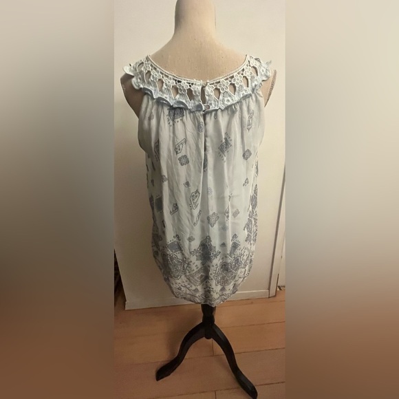 Via Signoria Sleeveless Baby Doll Baby Blue Silk MEDIUM - Picture 2 of 7